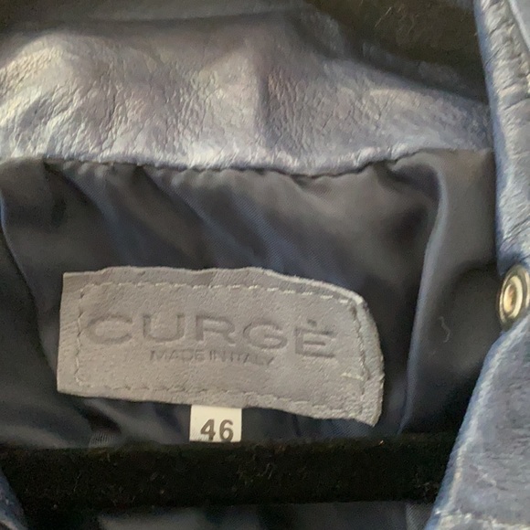 Blue leather jacket - Picture 2 of 2